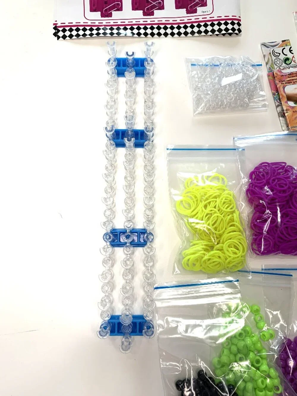 39 Piece Loom Bands Kit Beads Loom Board Charms Hooks Accessories